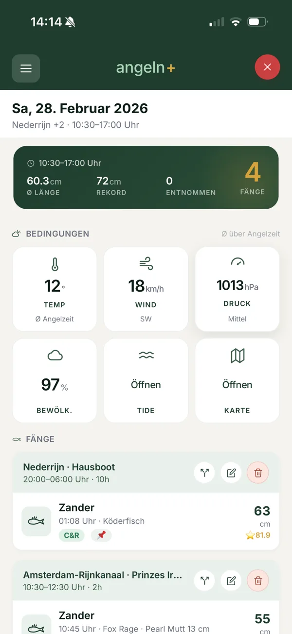 Angelsession mit Bedingungen