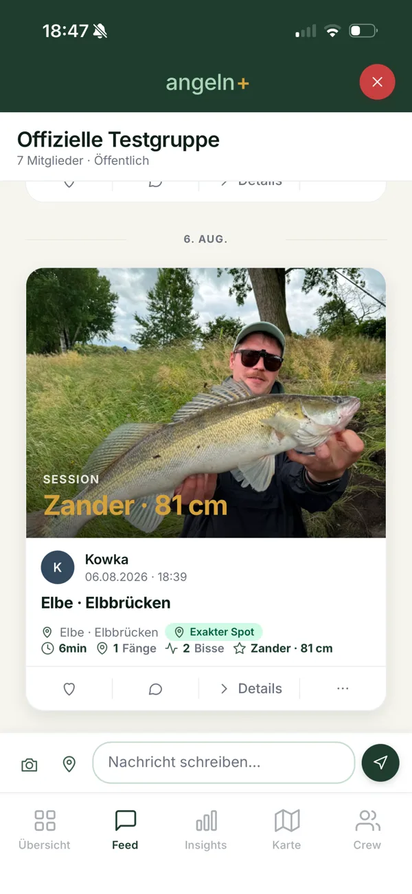 Gruppen-Feed mit geteiltem Fang